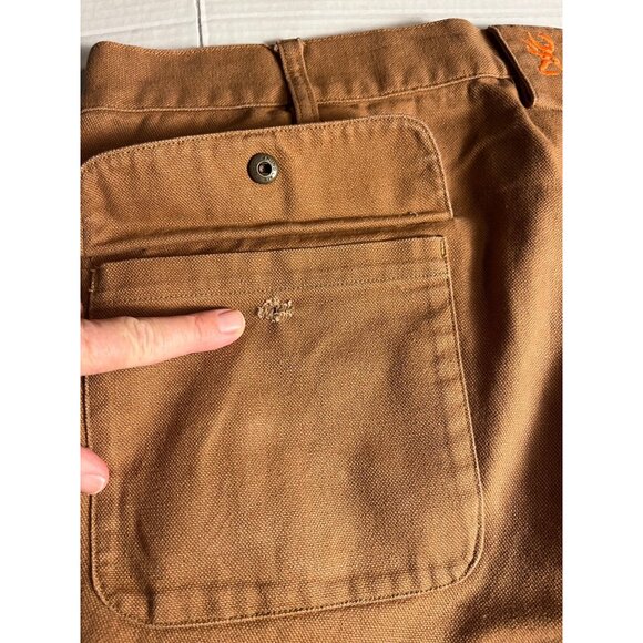 Vintage Browning Mens Canvas Brush Guard Hunting Pants 40/32 Brown/Green USA - Picture 12 of 12